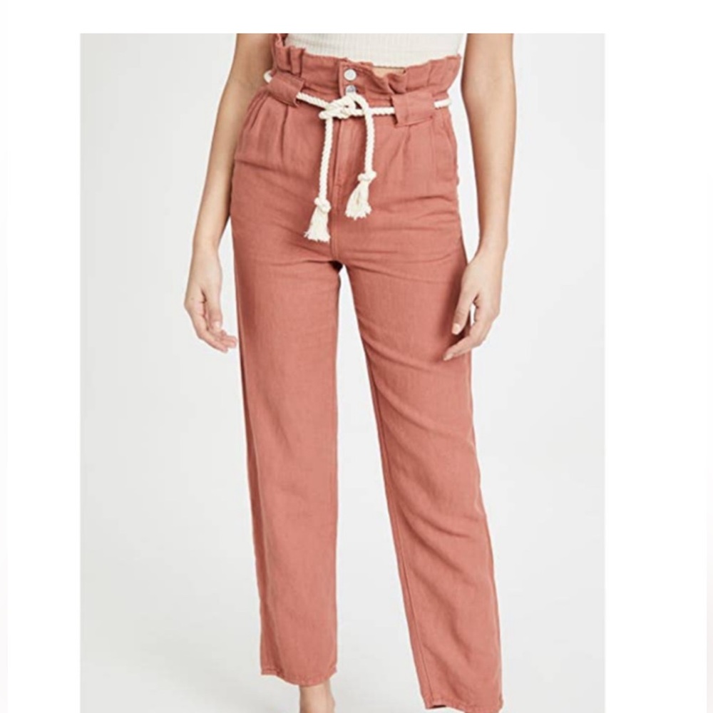 Veronica Beard high waisted pants w pleated waist detail and rope belt in size 6
